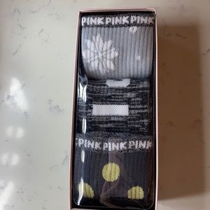 PINK black/grey three pack knee high socks